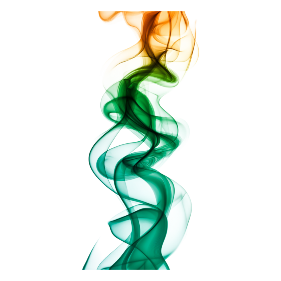 Colorful Smoke Abstract Design in Green and Orange Tones png
