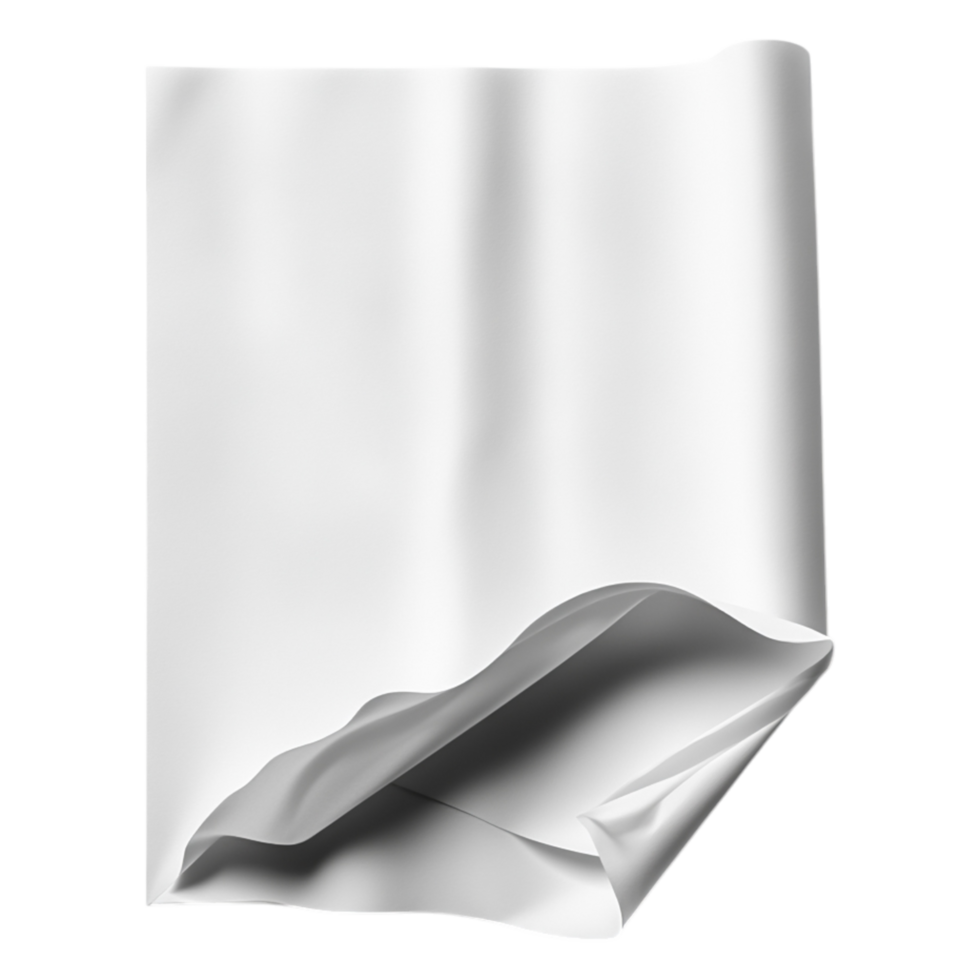 Elegant Folded White Paper with Soft Texture and Natural Shadows png