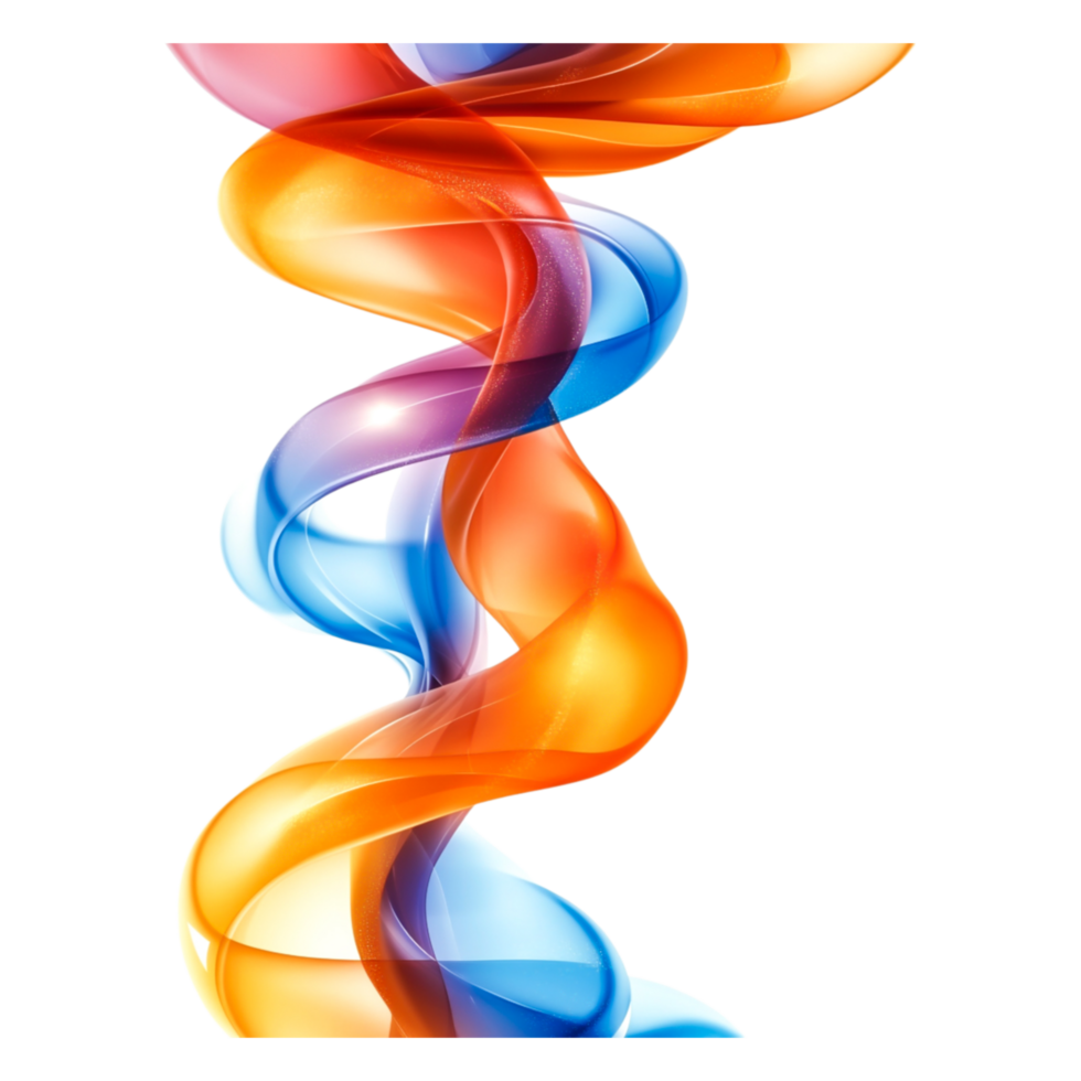 Abstract Colorful Spiral Design with Flowing Light Waves and Motion png