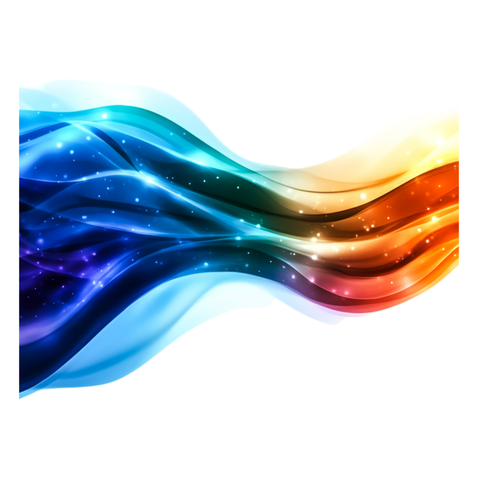 Colorful Abstract Wave Design with Flowing Light Effects png