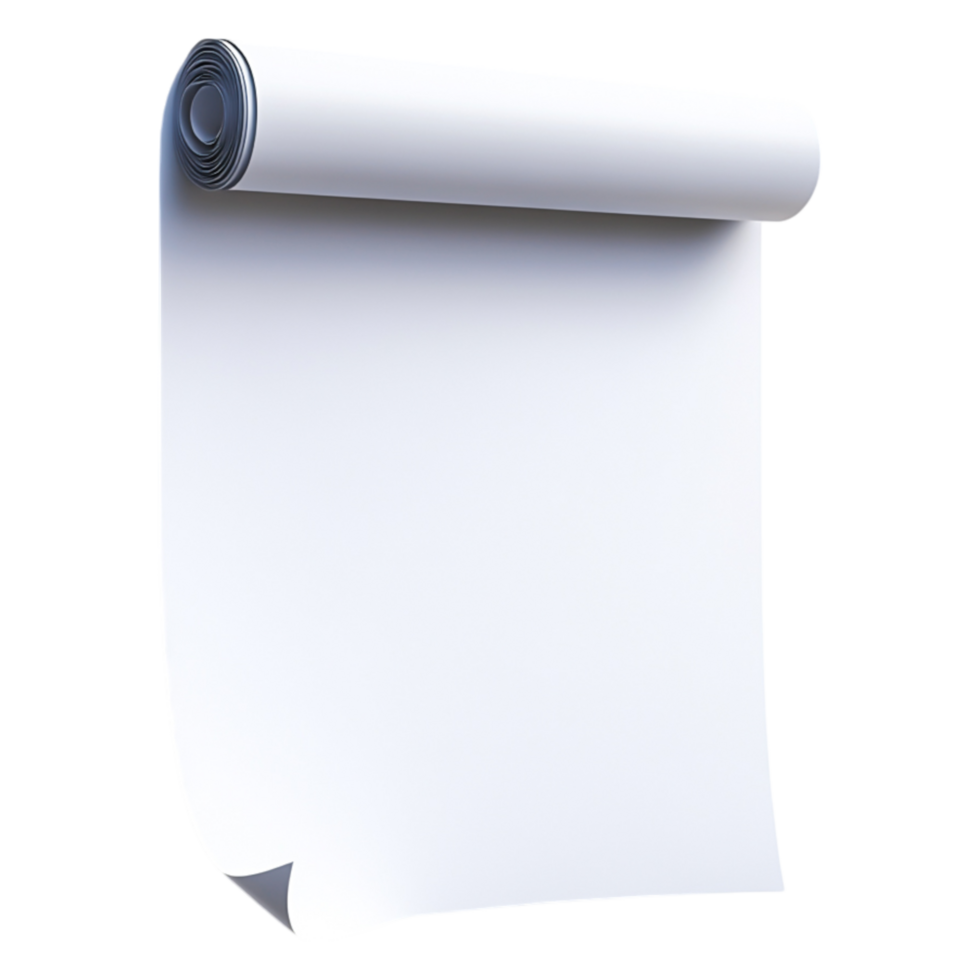 Blank Roll of Paper Ready for Creative Work or Project Use png