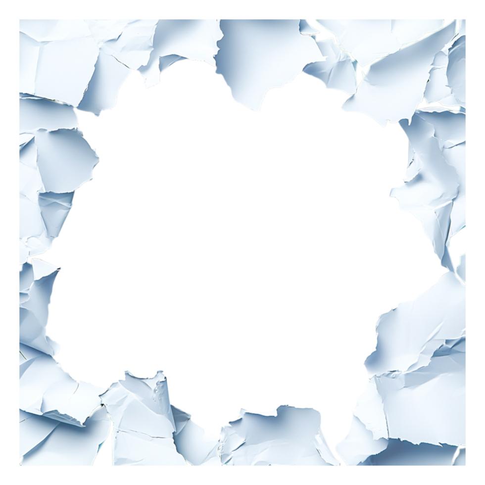 Torn Paper Frame with Shredded Edges for Creative Backgrounds png