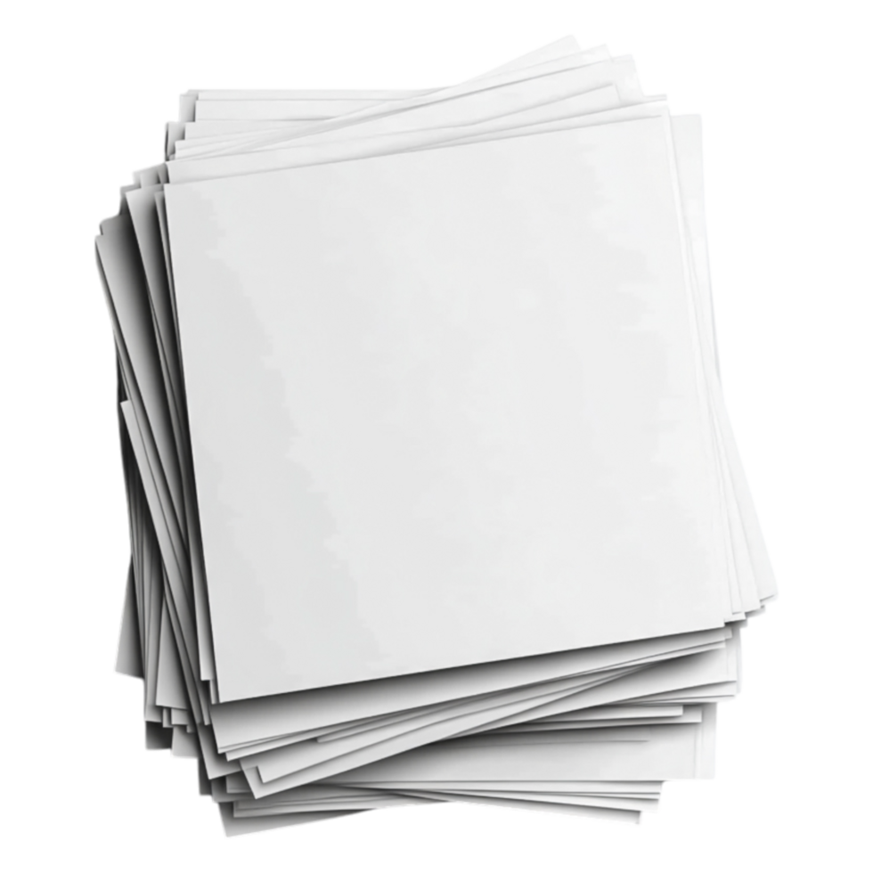 Stacked Blank Paper Sheets Isolated on for Design png