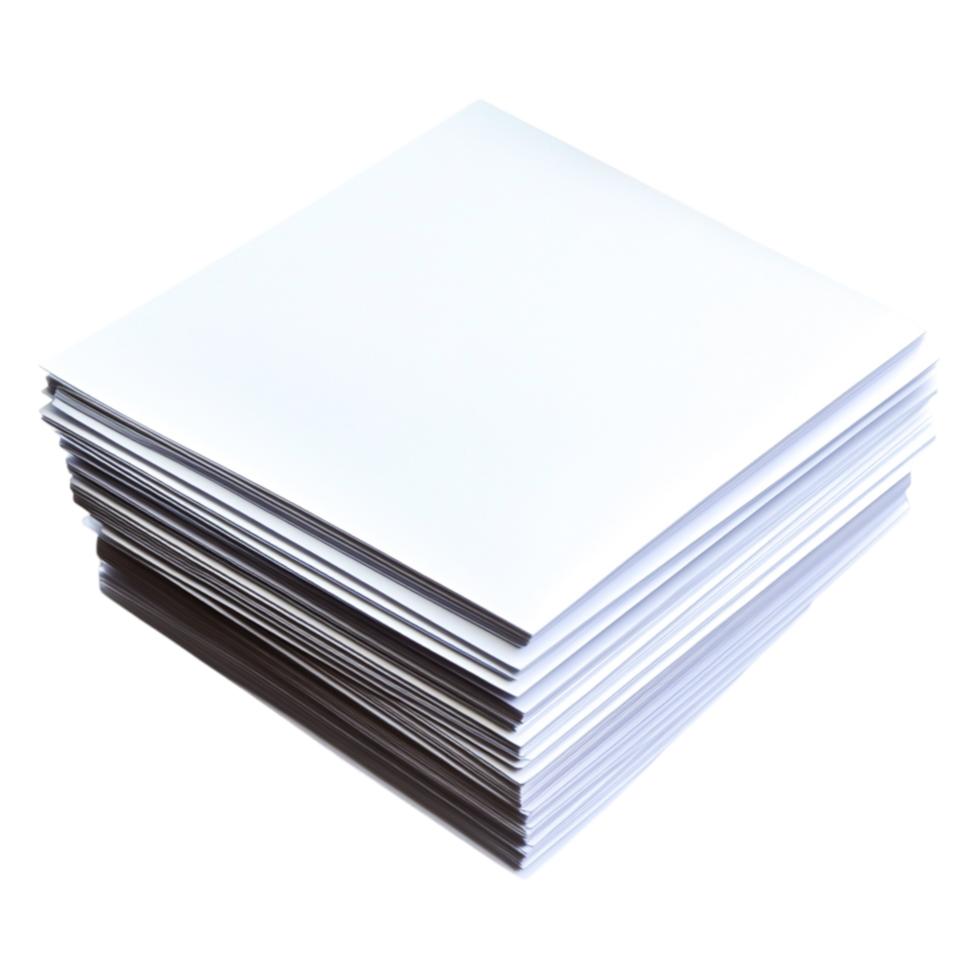 Clean Stack of Blank Paper Sheets on a png