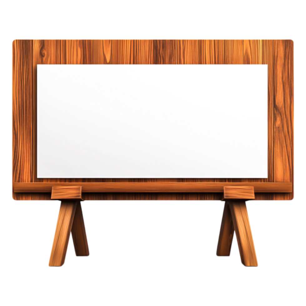 Wooden Easel with Blank Canvas for Creative Art Display png