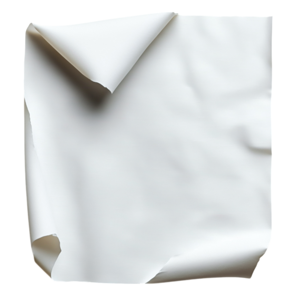 Crumpled White Paper Texture for Creative Design Background Use png
