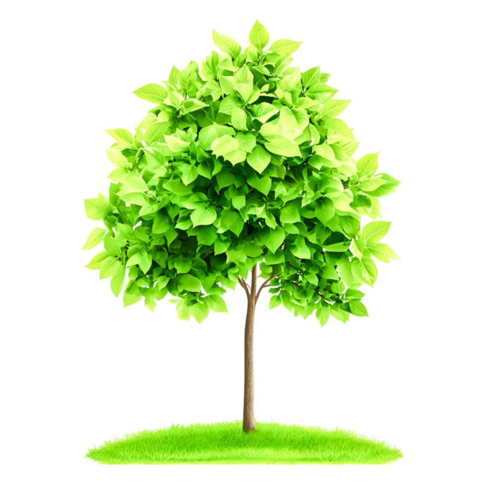 Lush Green Tree with Vibrant Leaves on a Sunny Day in Nature png