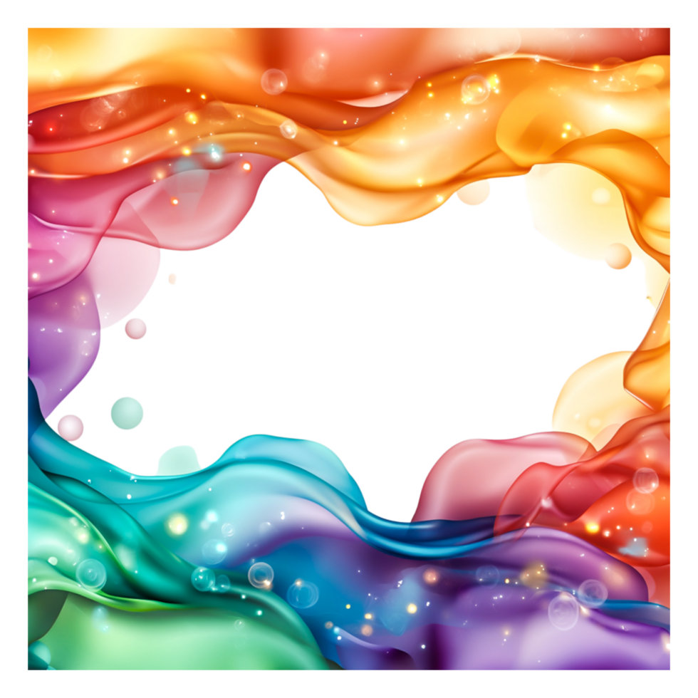 Colorful Abstract Background with Flowing Waves and Bubbles Effect png