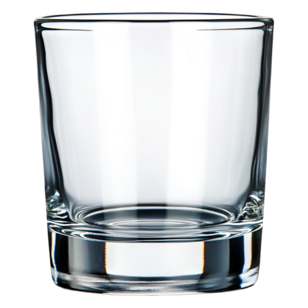 Clear Glass Tumbler on for Drink Presentation png