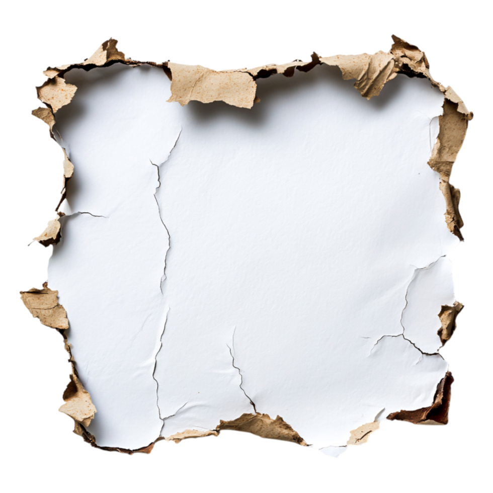 Torn Paper Background with Textured Edges and Cracks png