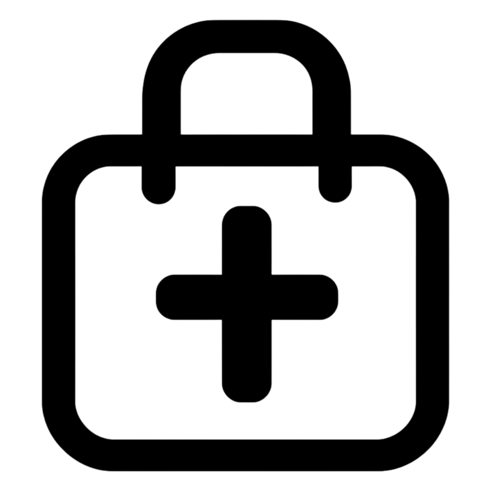 Medical First Aid Kit Icon with Cross Symbol for Emergency Use png