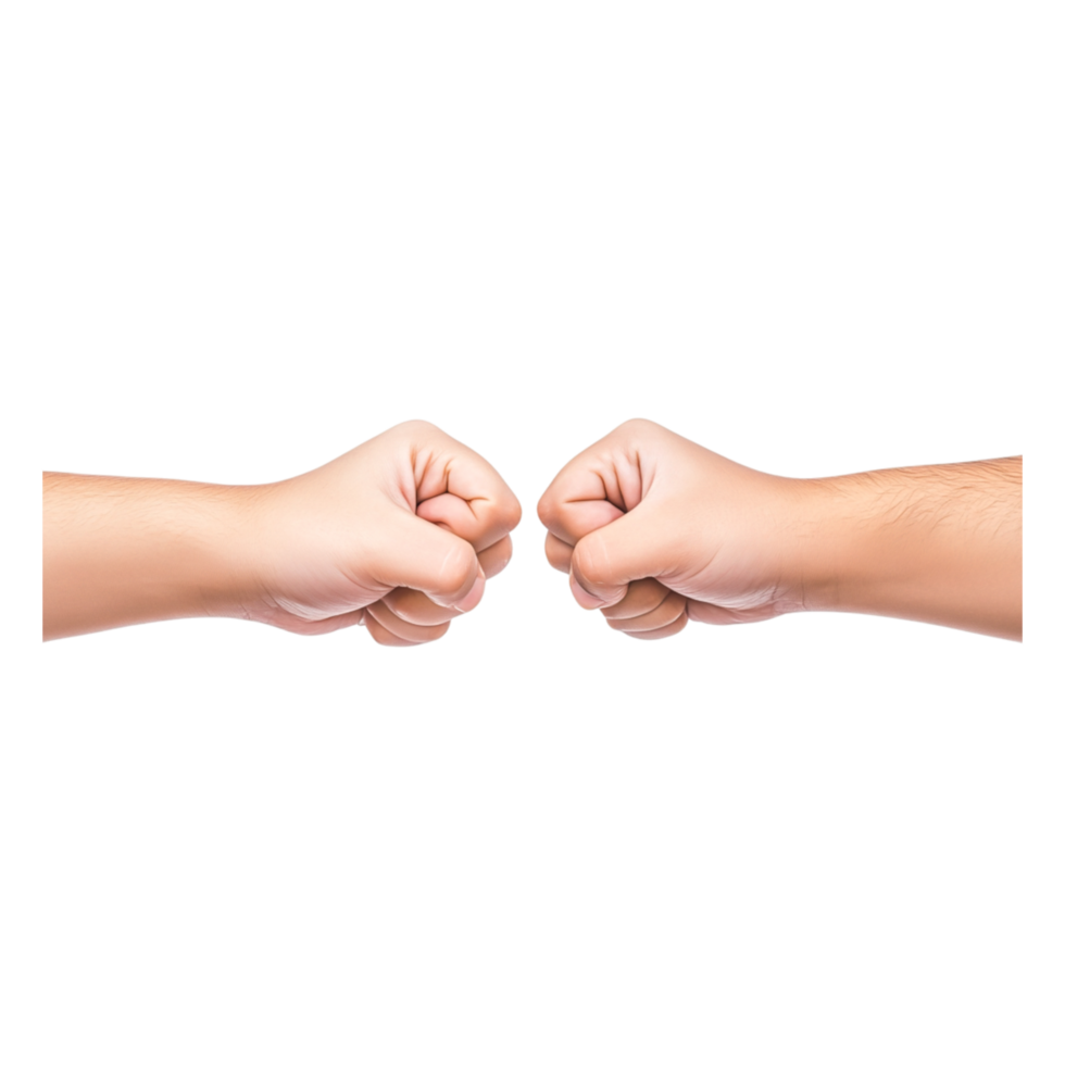 Dynamic Celebration of Teamwork with Fist Bumps on png