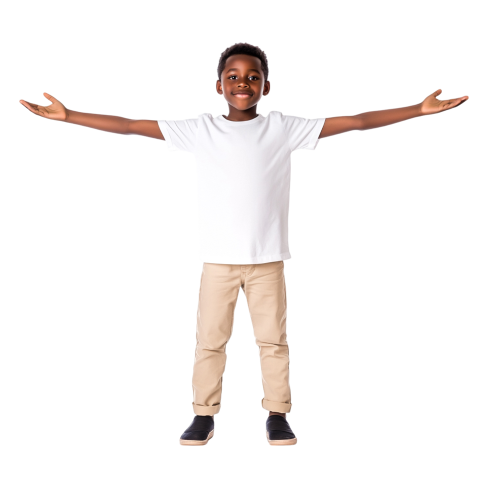Happy Child with Open Arms Standing Smiling Against png