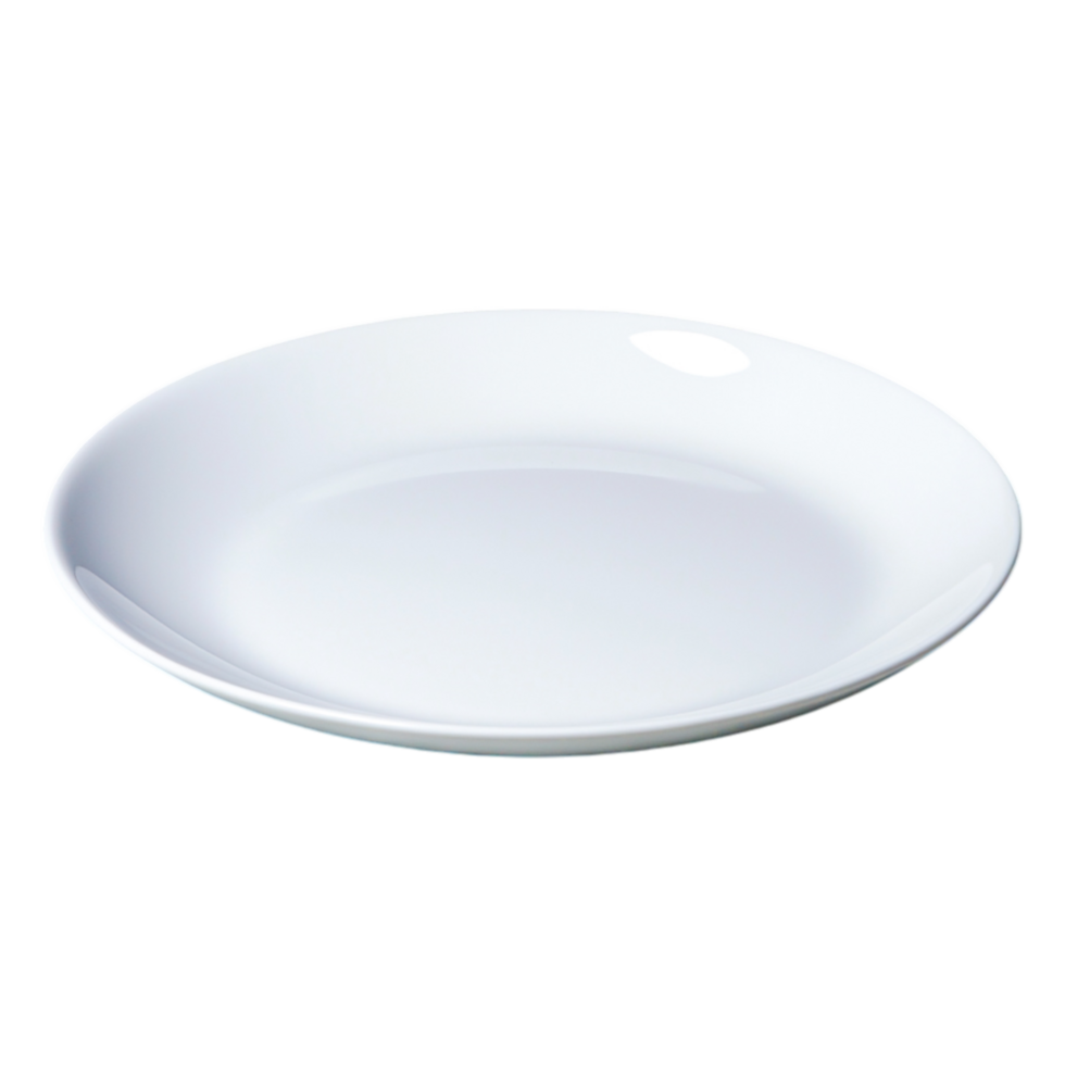 White Circular Plate with Smooth Surface for Serving Food and Meals png