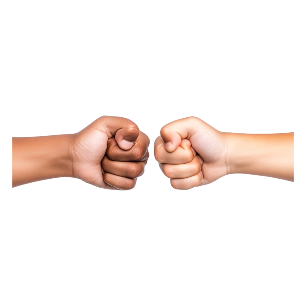 Diverse Hands Fist Bump Symbolizing Unity and Friendship png