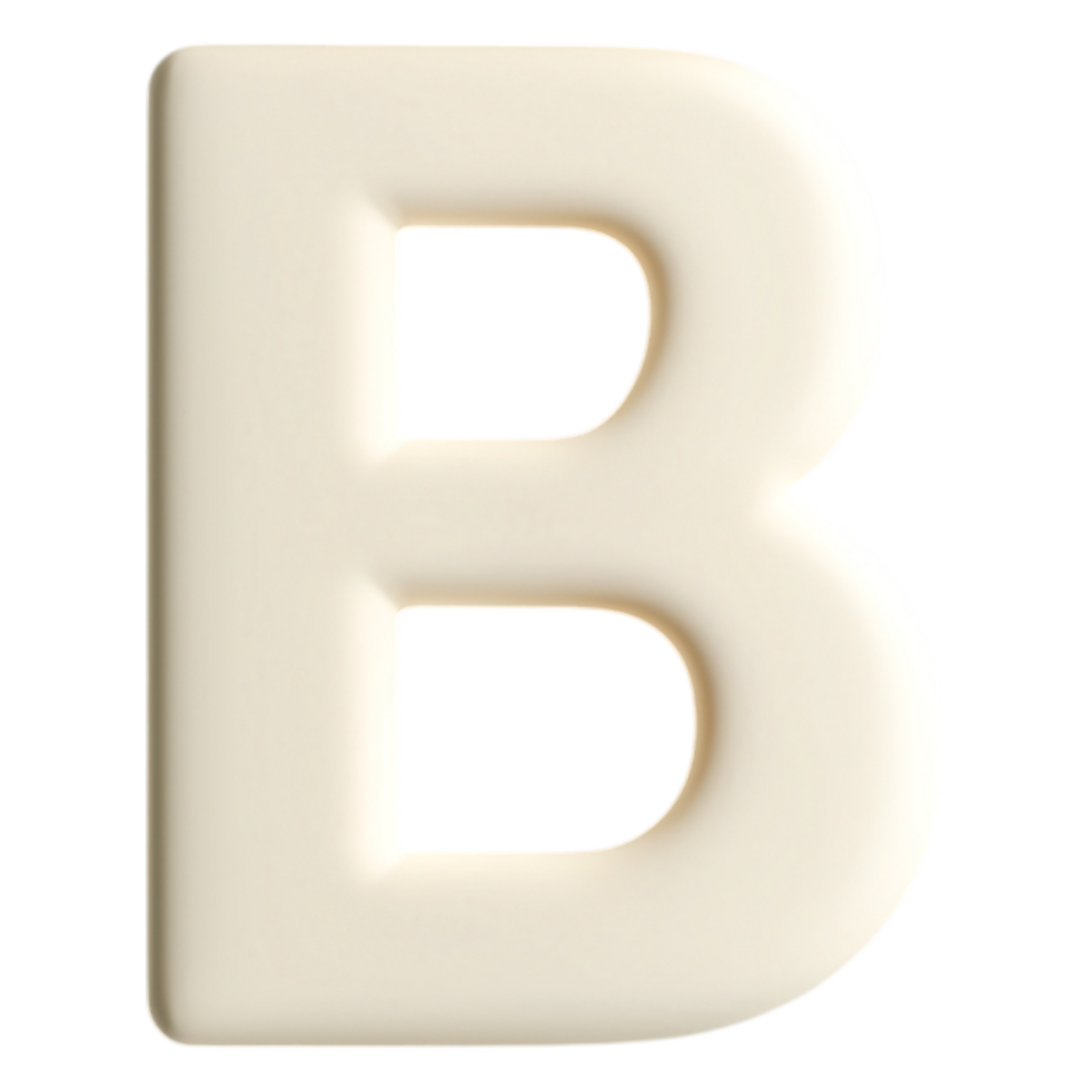 White Textured Letter B on a Clean Background for Creative Use png
