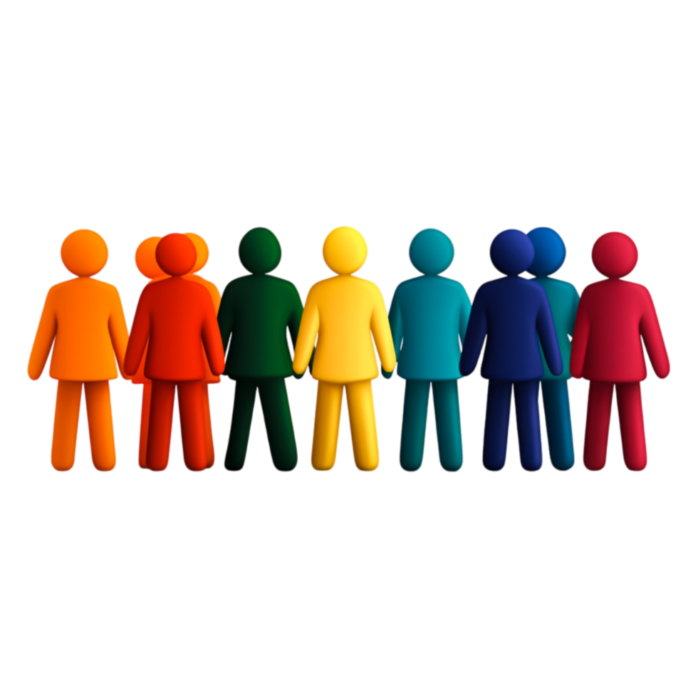 Colorful Diverse Group of People Representing Unity and Inclusion png