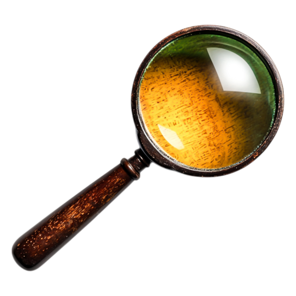 Vintage Magnifying Glass on for Investigation Use png