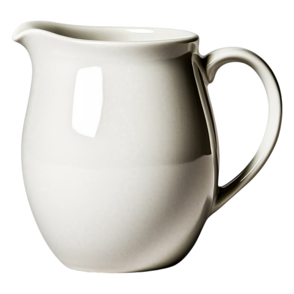 Elegant White Ceramic Pitcher with Smooth Curved Design png