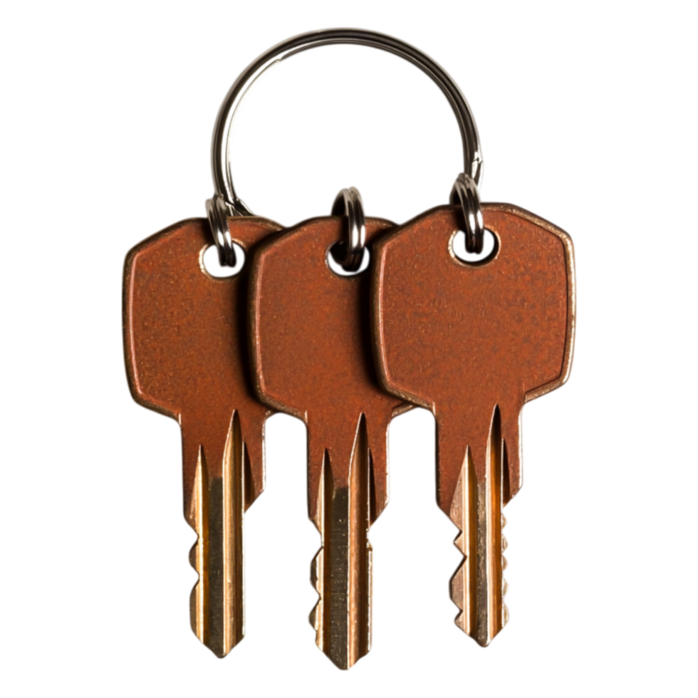 Rusty Keys on Ring Isolated on for Security Concept png