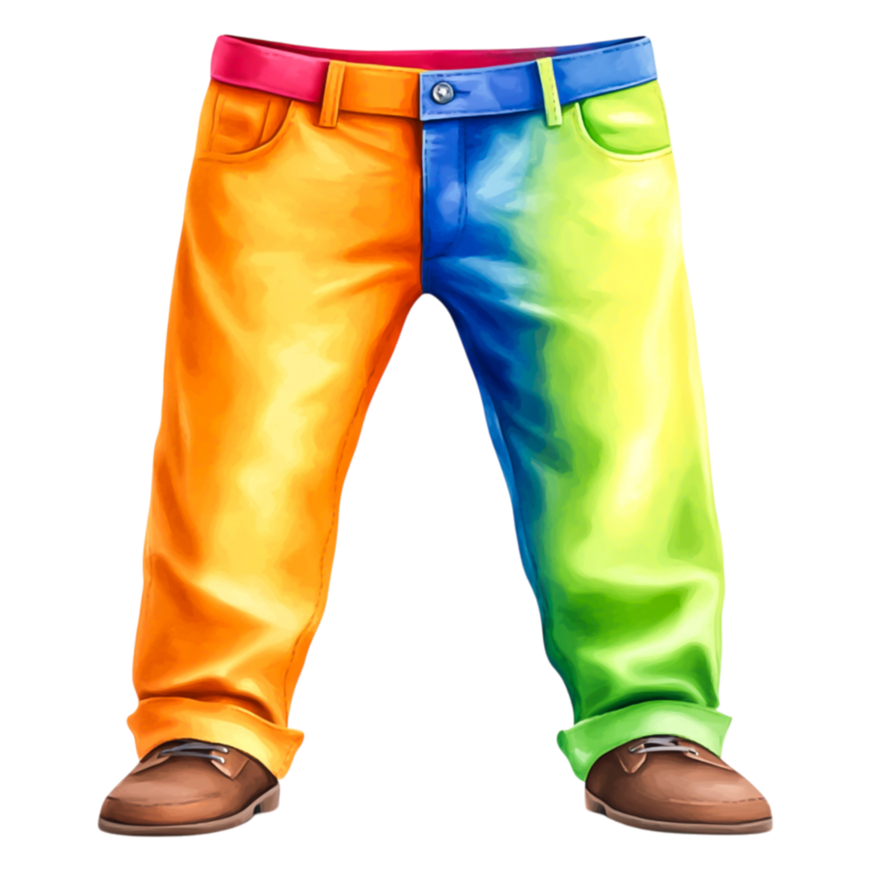 Colorful Rainbow Pants Vibrantly Designed for Creative Outfits png