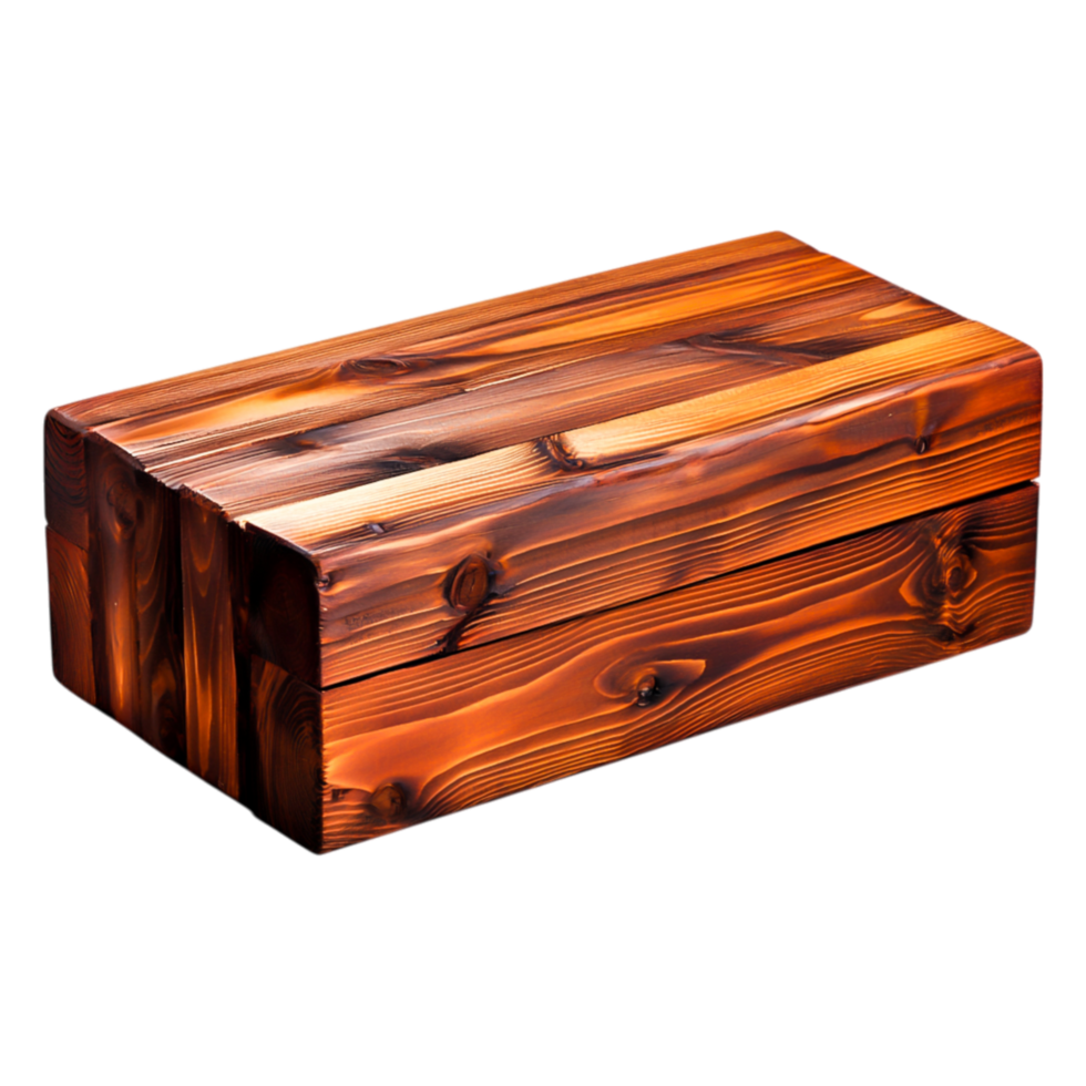 Wooden Box with Rustic Charm and Natural Grain Patterns png