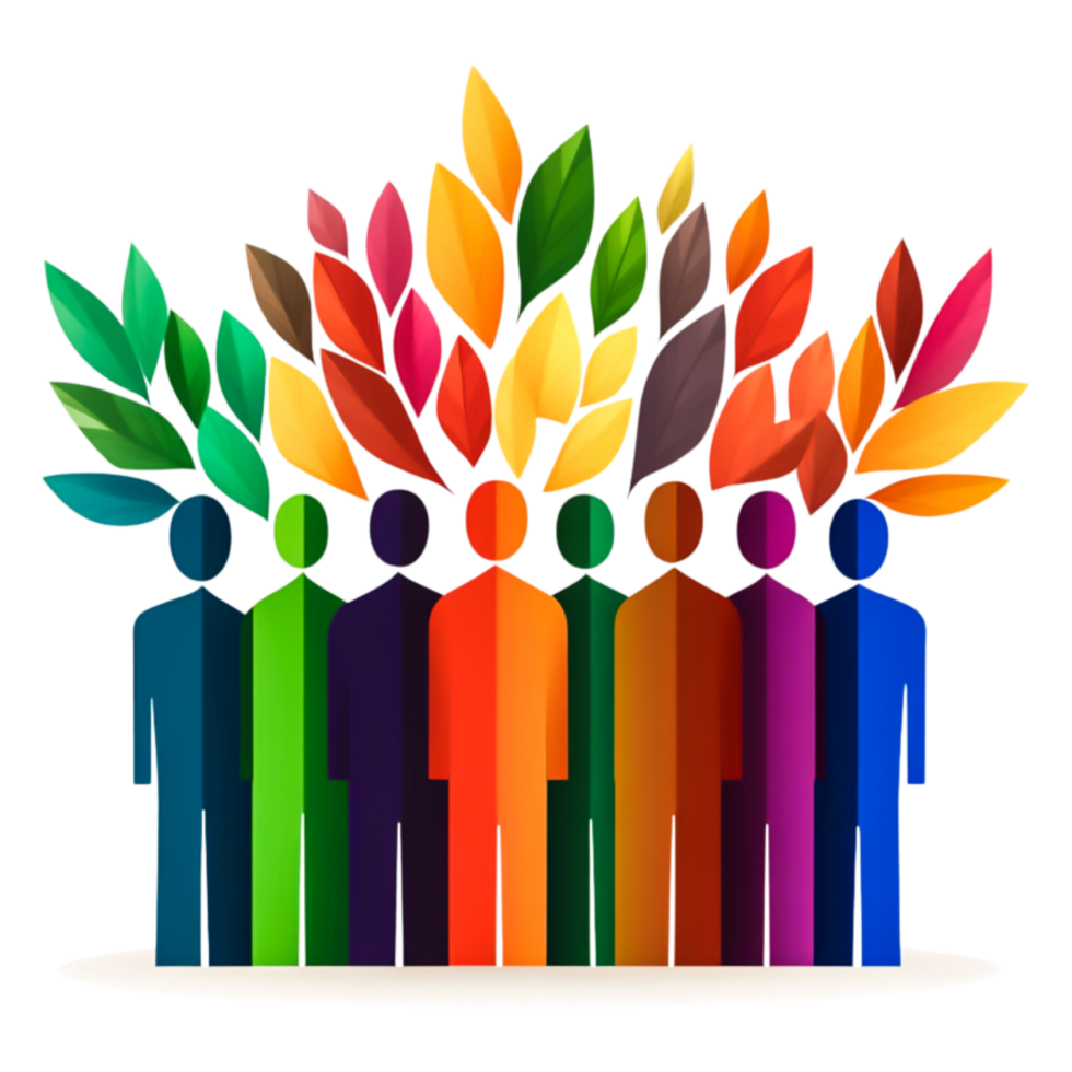 Colorful Silhouettes Representing Diversity and Unity in Community png