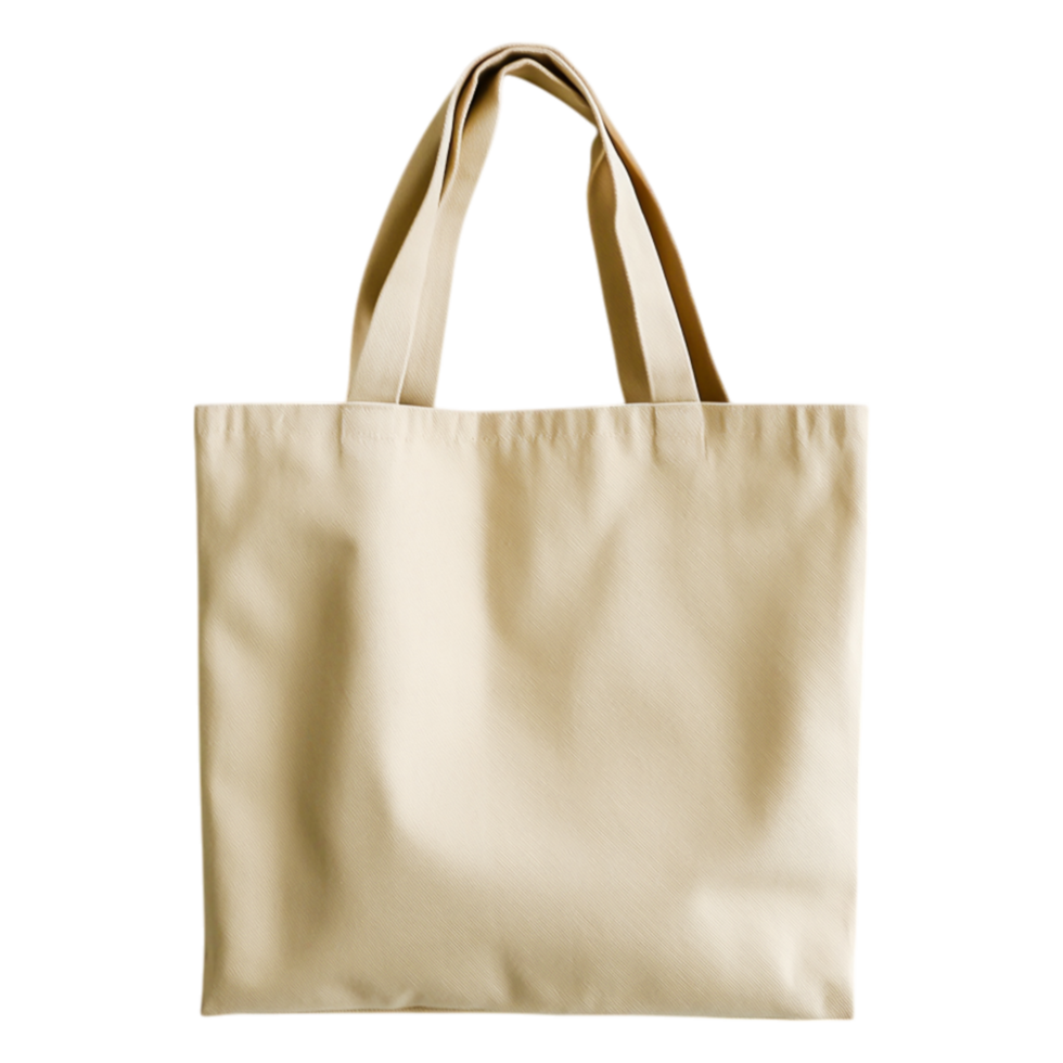 Plain Beige Tote Bag on Isolated Background for Eco-Friendly Use png