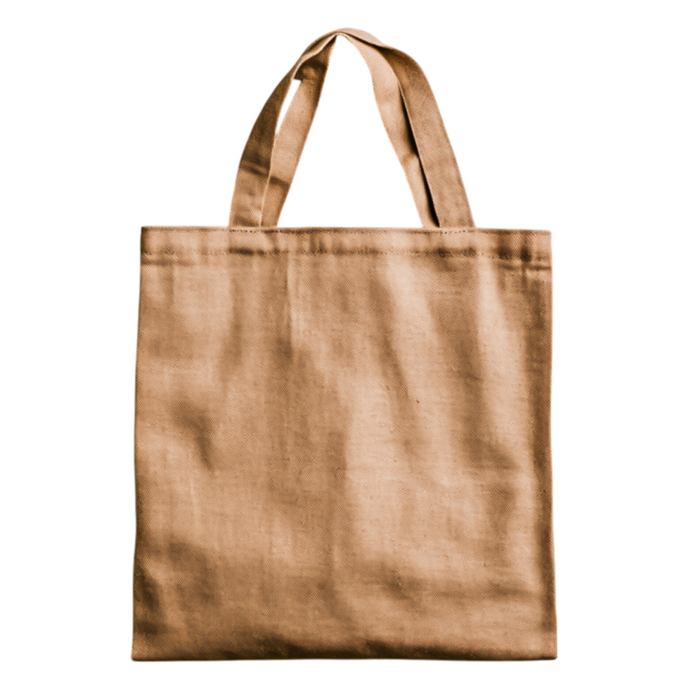 Simple Brown Fabric Tote Bag for Eco-Friendly Shopping and Storage png
