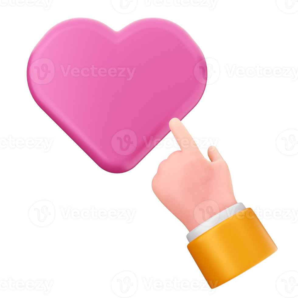 A hand pointing to a heart shape on a black background png
