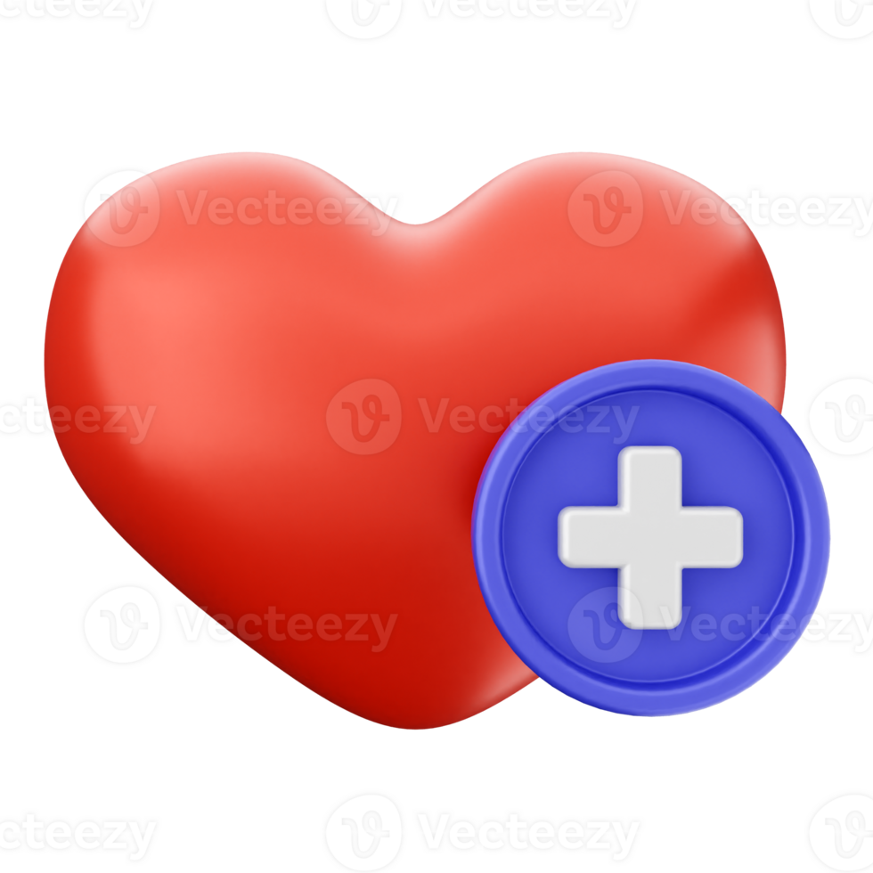 A heart with a plus sign on it png