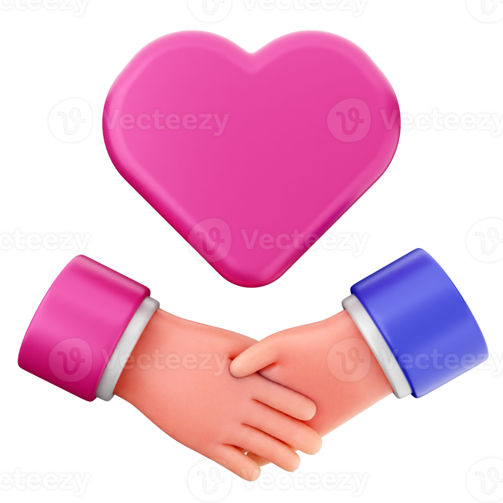 Two hands holding a pink heart and a pink hand png