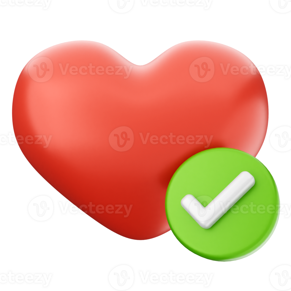 A heart with a tick mark on it png