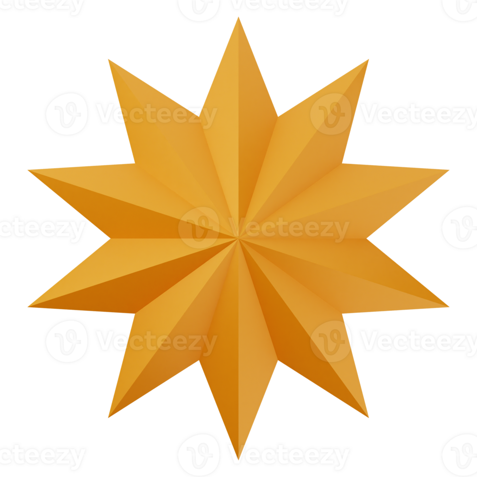 An orange star with a black background png