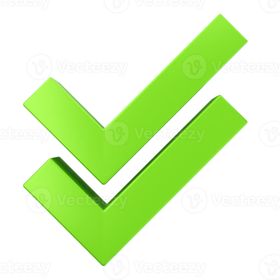 A green check mark on a black background png