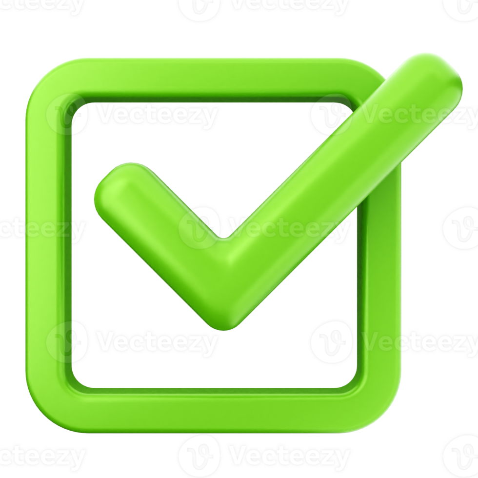 Green check mark icon on black background png