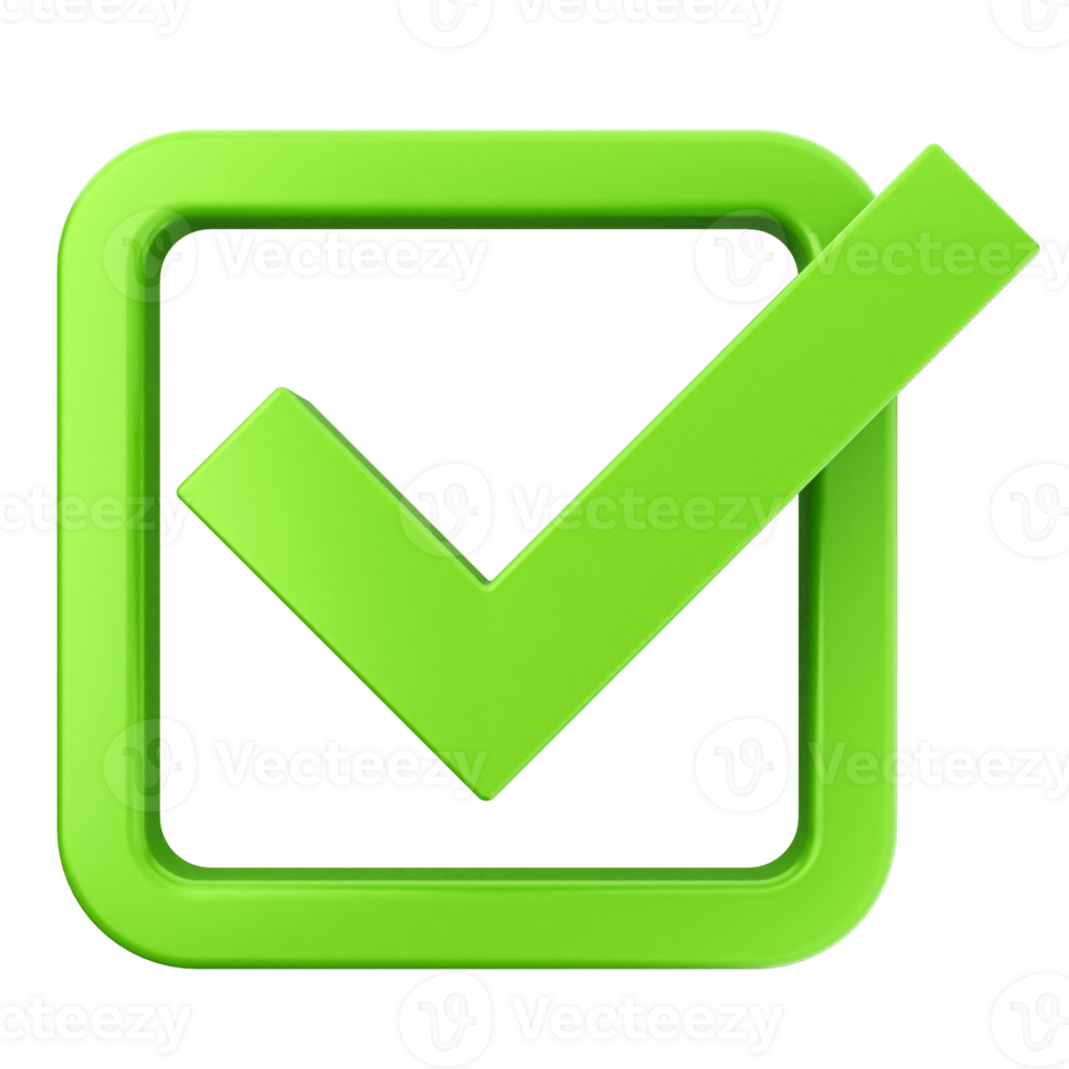 Green check mark icon on black background png