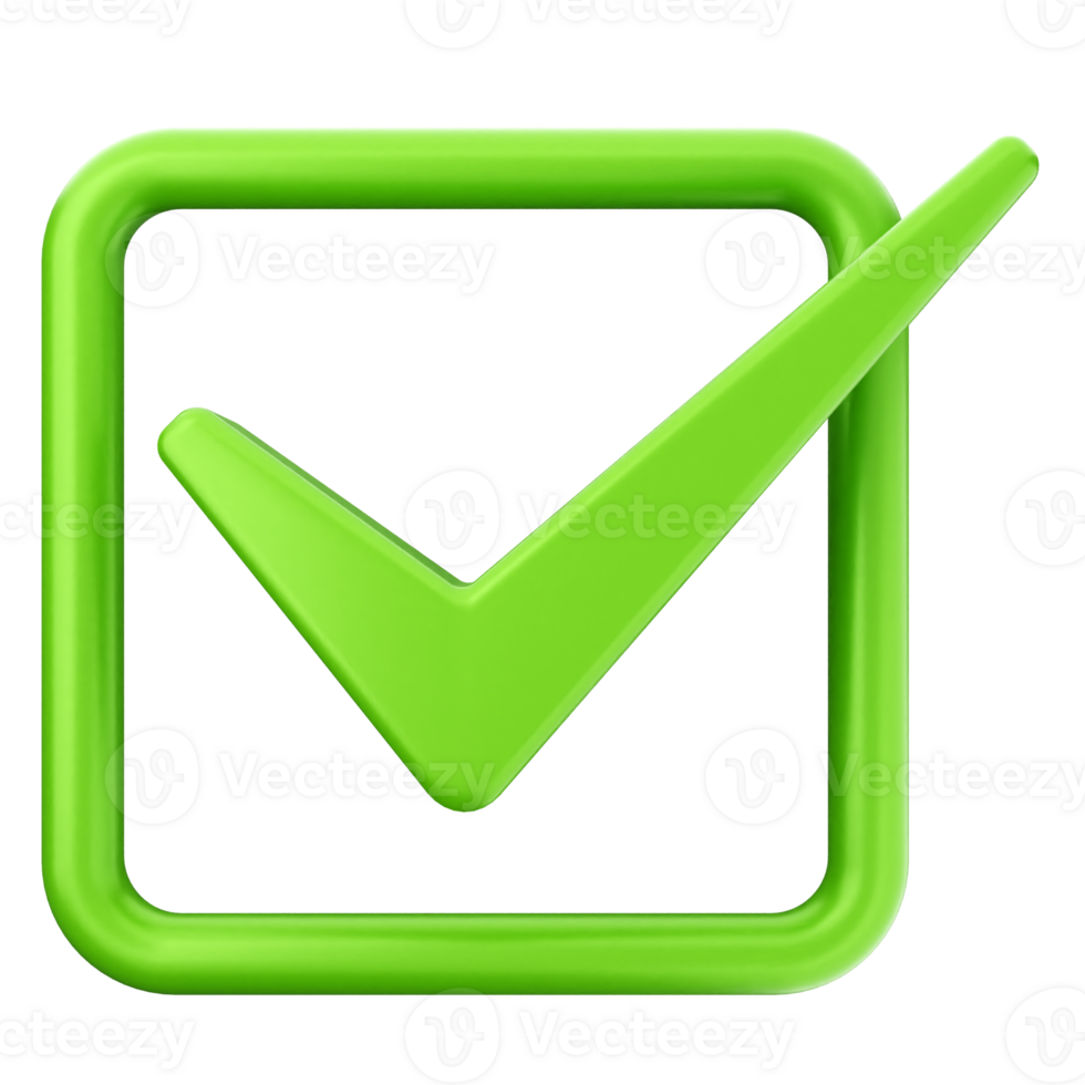 Green check mark icon on black background png