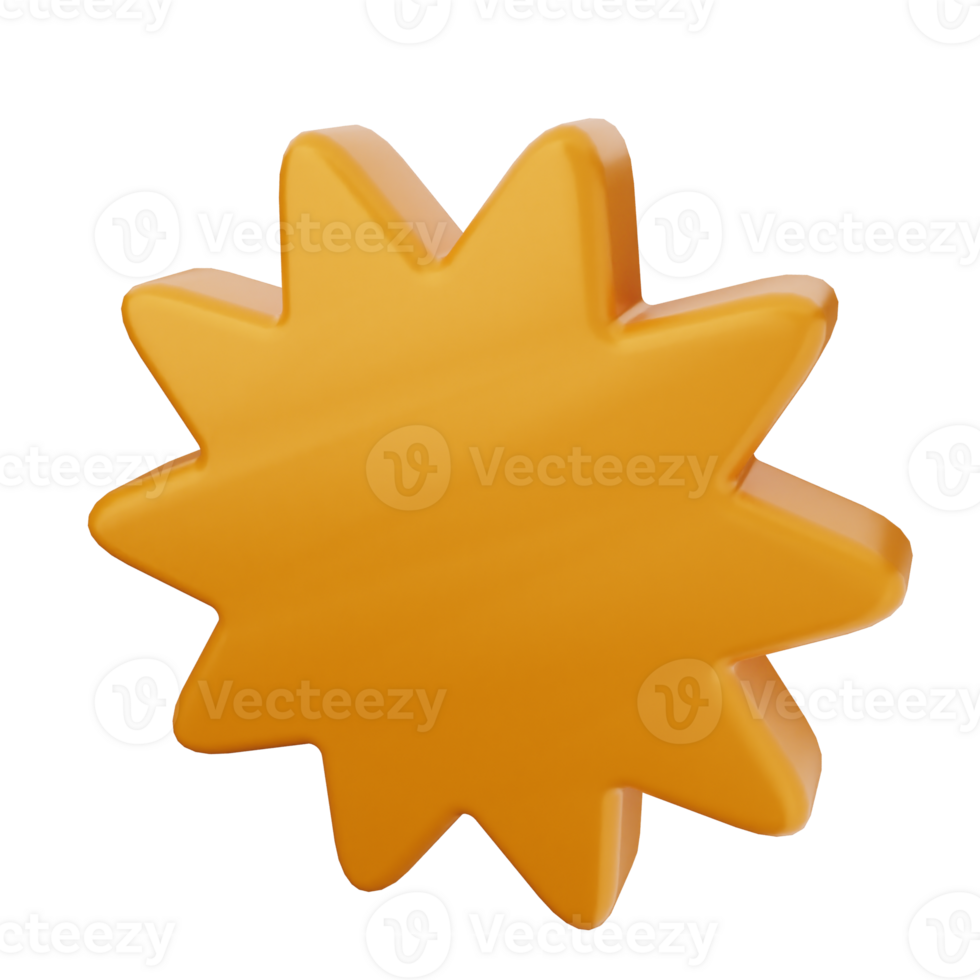 A 3d orange sun icon on a black background png
