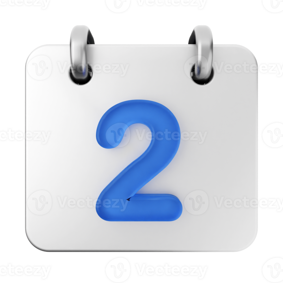 A calendar icon with the number two on it png