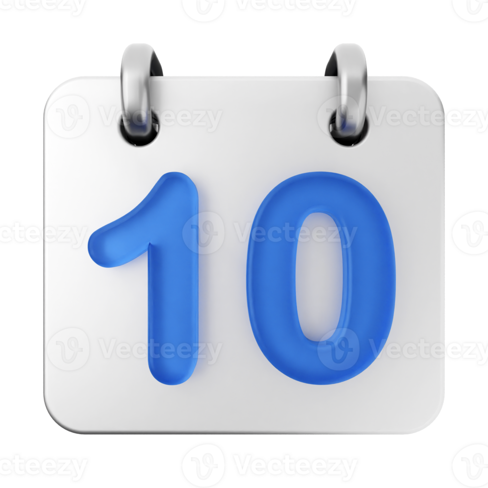 A calendar icon with the number ten on it png