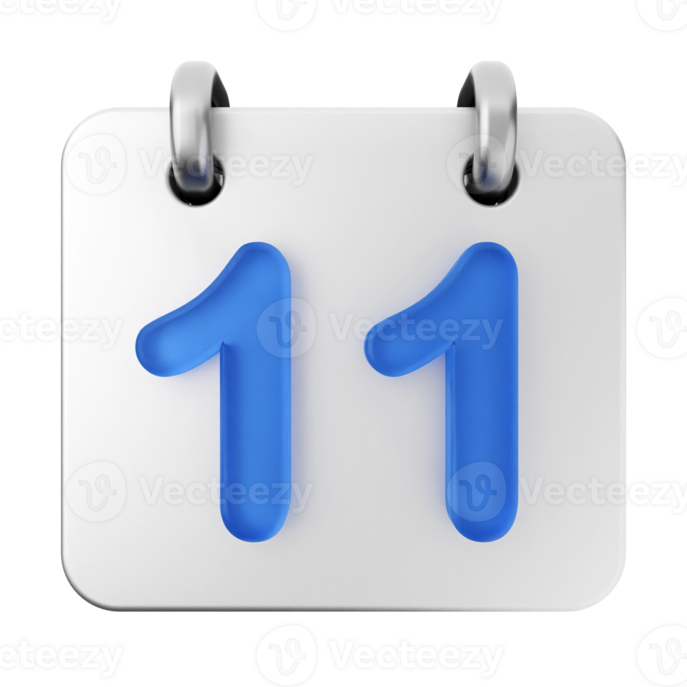 A calendar with the number 11 on it png