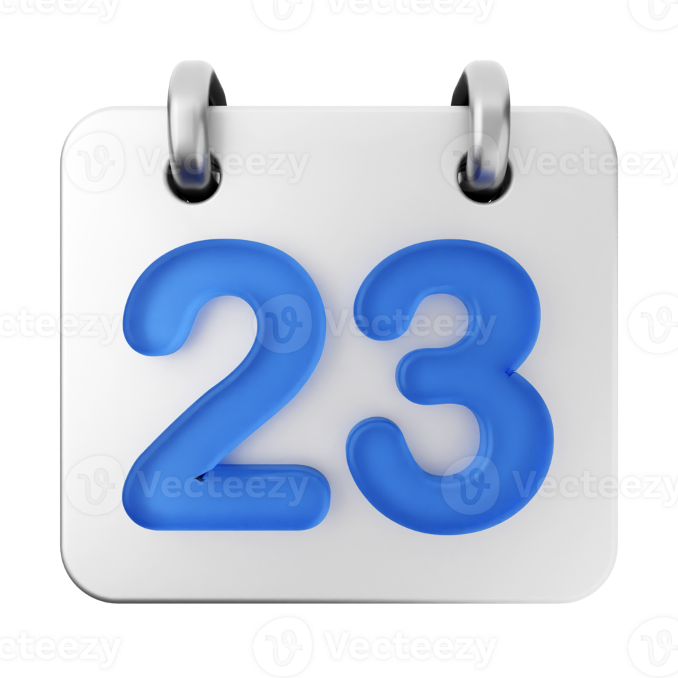 Calendar icon for the 23rd of january png