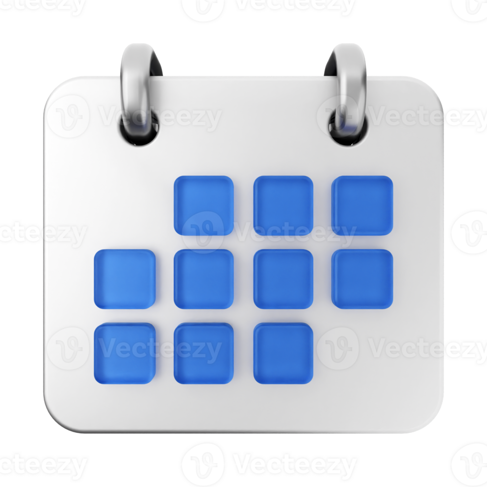 A calendar icon with blue squares on it png