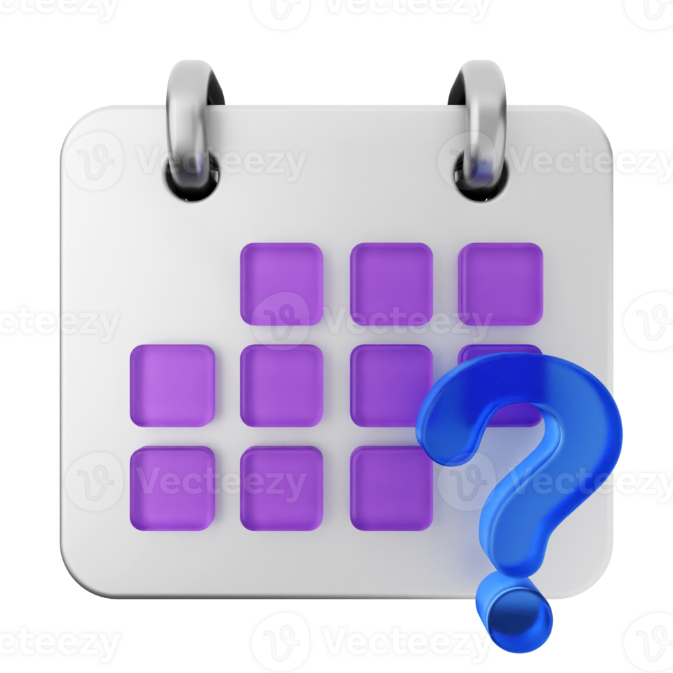 A calendar with a question mark on it png