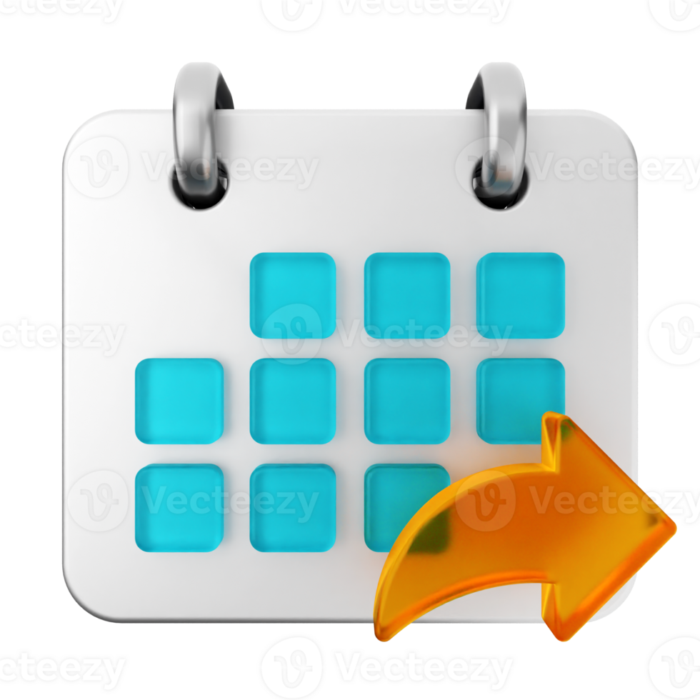A calendar icon with an arrow pointing to the right png