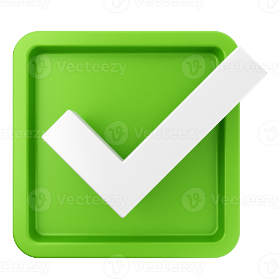 A green check mark on a black background png