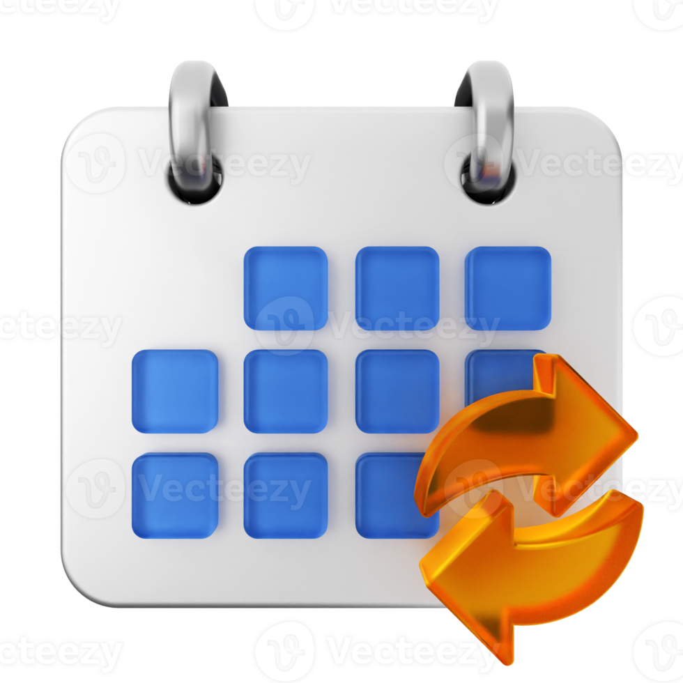 A calendar icon with a blue arrow pointing to it png