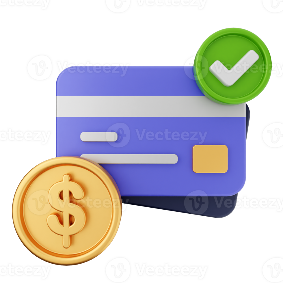 Credit card icon with dollar sign and check mark png
