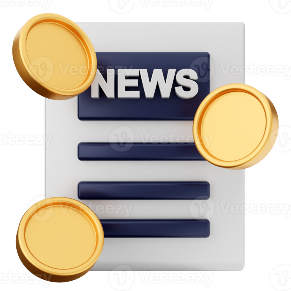 News icon with gold coins png